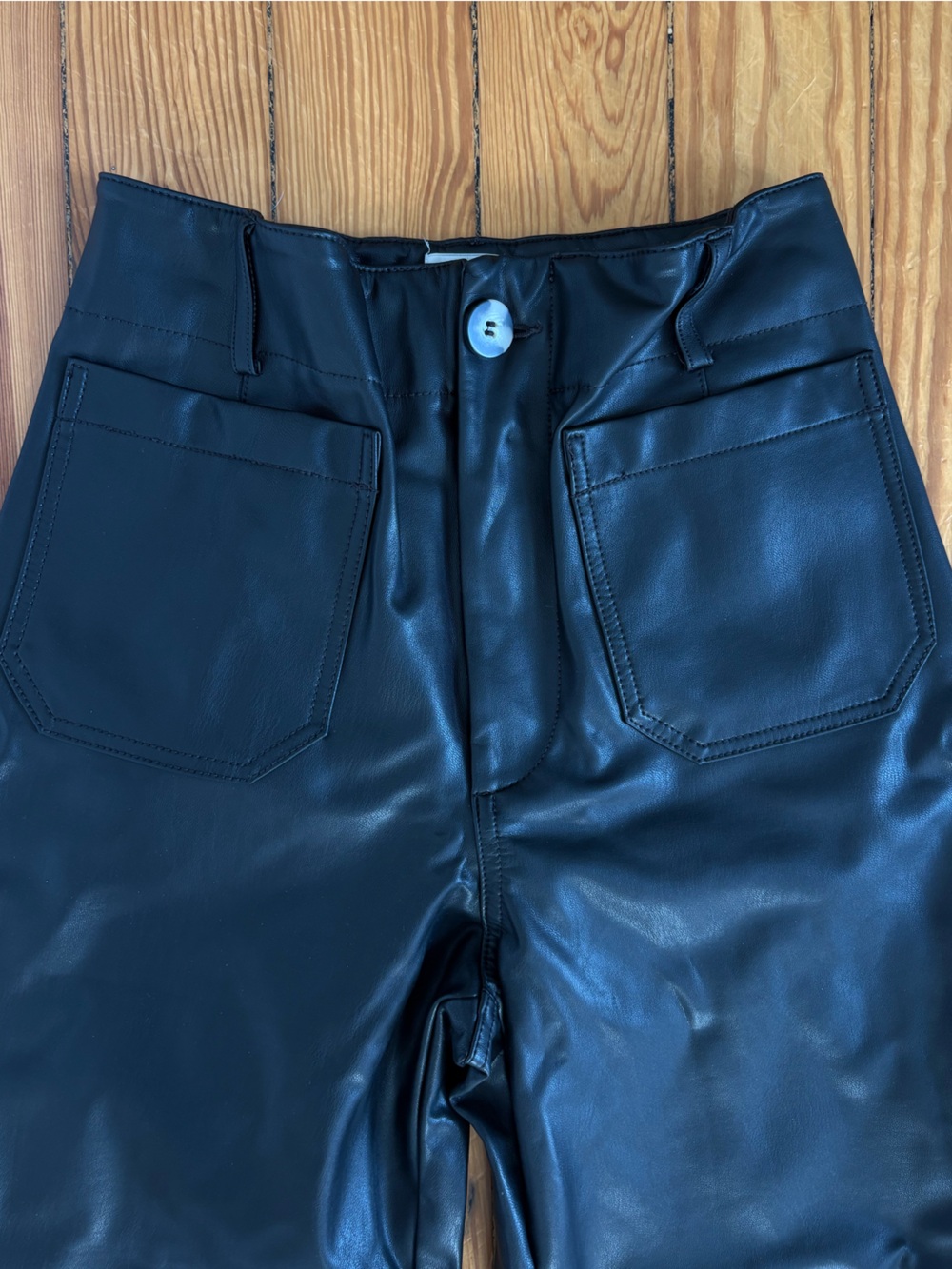 Anthropologie Black Leather Pants